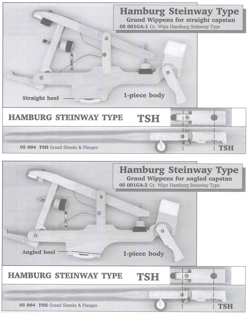 Grand Piano Wippens - Hamburg Steinway Types